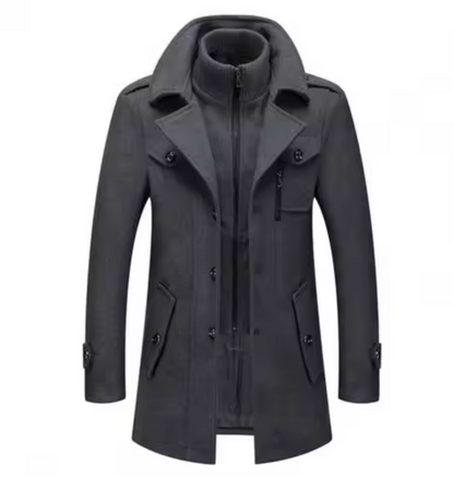 Abrigo de invierno Peaky Blinders | Gabardina de lujo con doble cuello para hombre