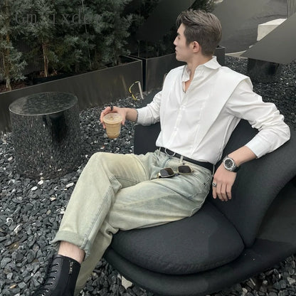 CAMISA HOMBROS ANCHOS ELEGANTE HOMBRE SILAMODA™